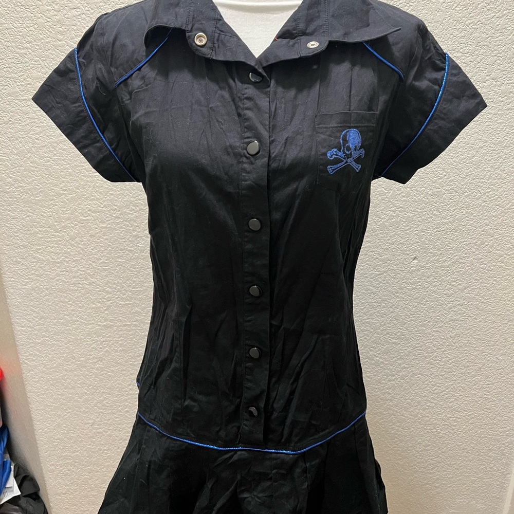 Lip Service Black Dress with Blue Accents